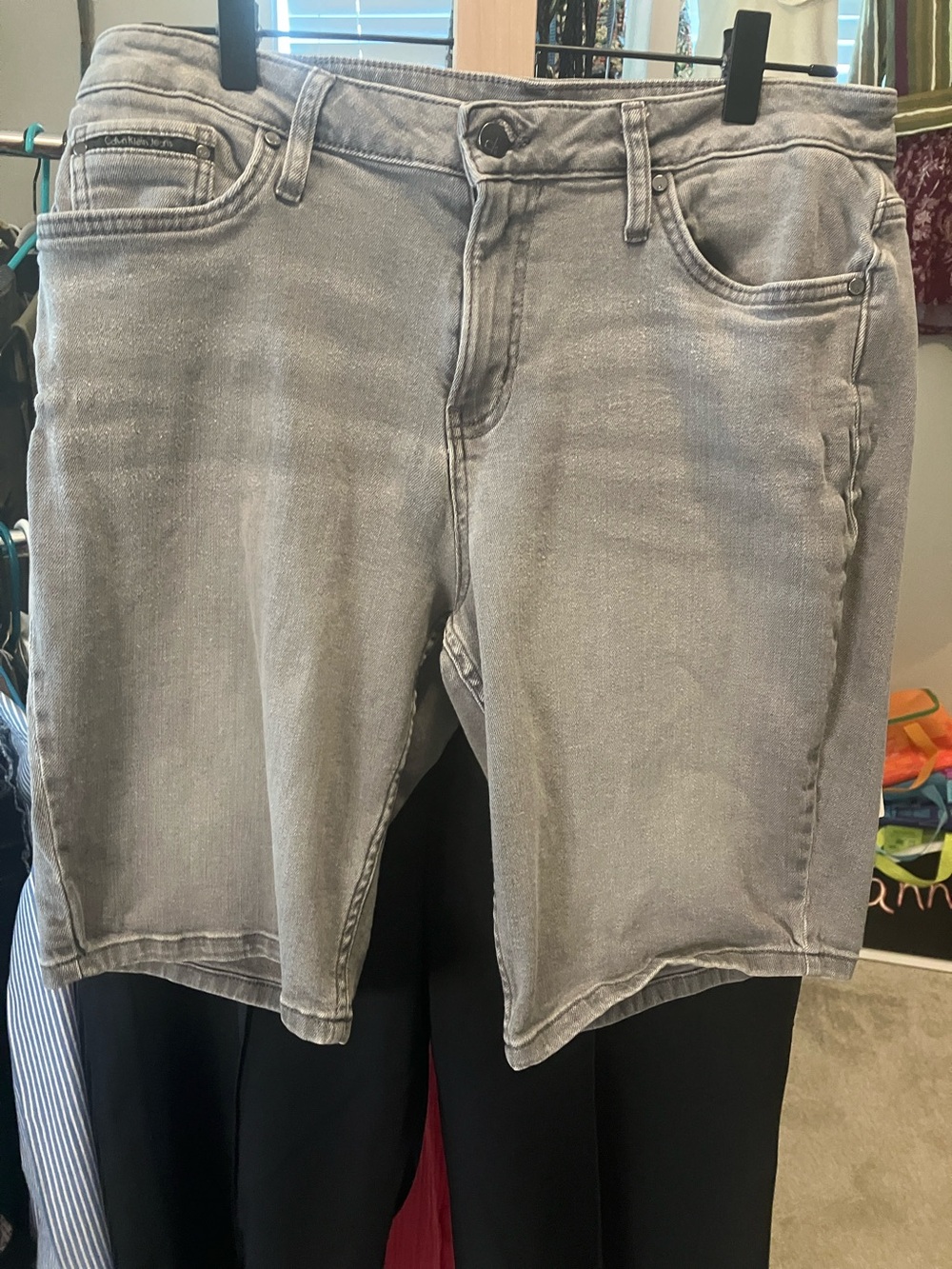 Calvin Klein Light Gray Denim Bermuda Shorts